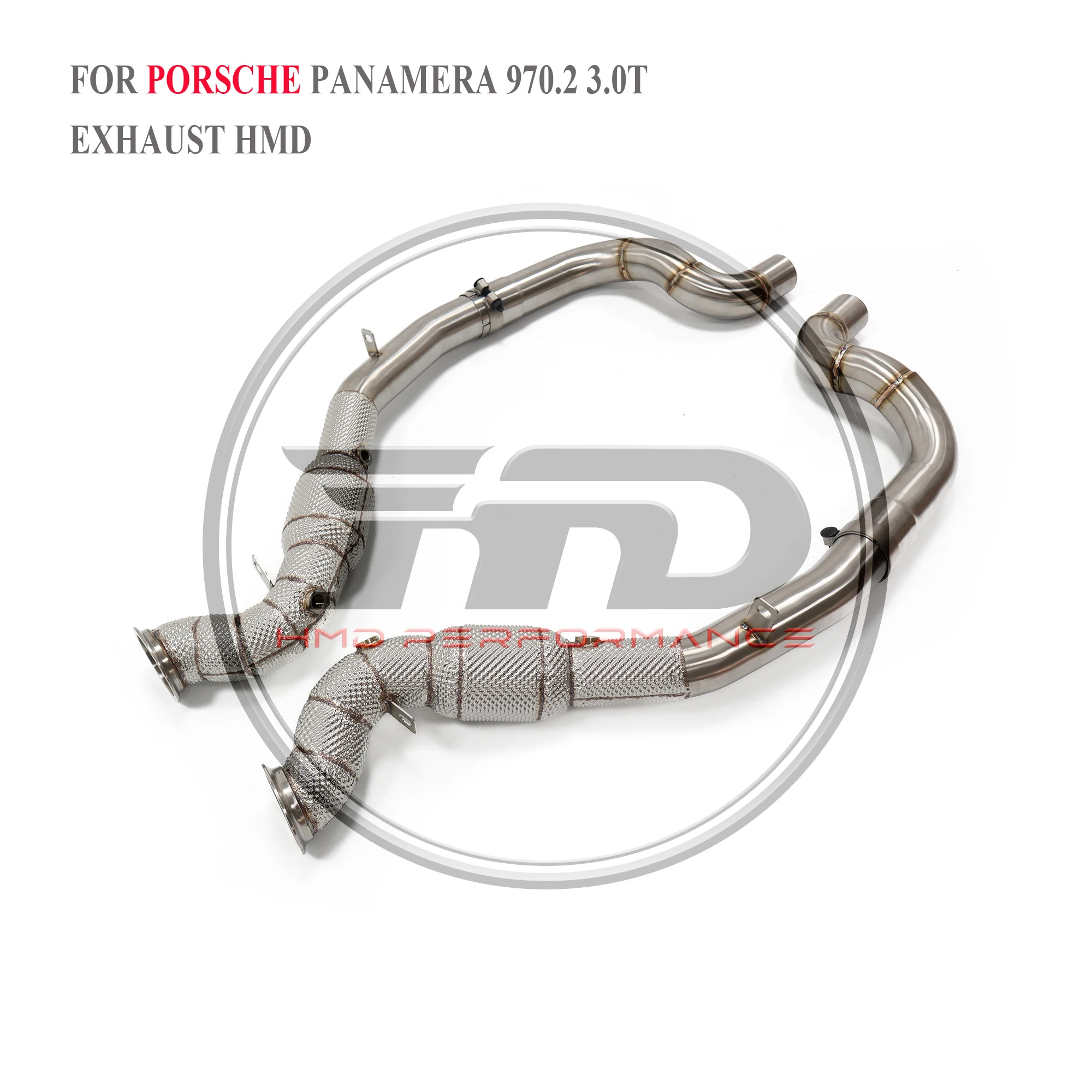 

For Porsche Panamera Exhaust 970.2 3.0T High Quality Downpipe SS304 System Heat Shield High Flow Performance HMD