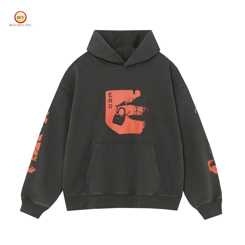 Sudadera con capucha de algodón para hombre y mujer, jersey con estampado ERD de la mejor calidad, moda de Hip Hop, informal, holgado, invierno, 24SS