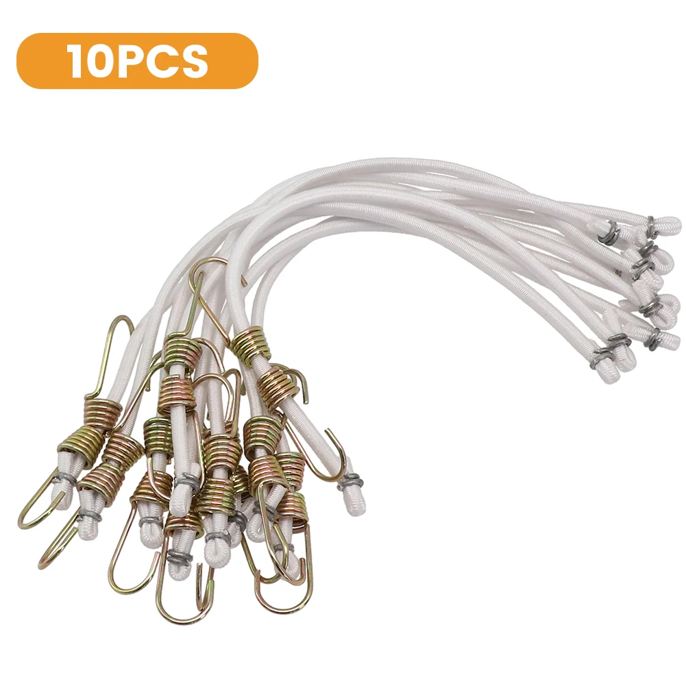 Pack Of 10 Heavy Duty Elastic Bungee Cords Luggage Cord 25cm Outdoor Mini Metal Hooks Heavy Duty Bungee Cord Bundle