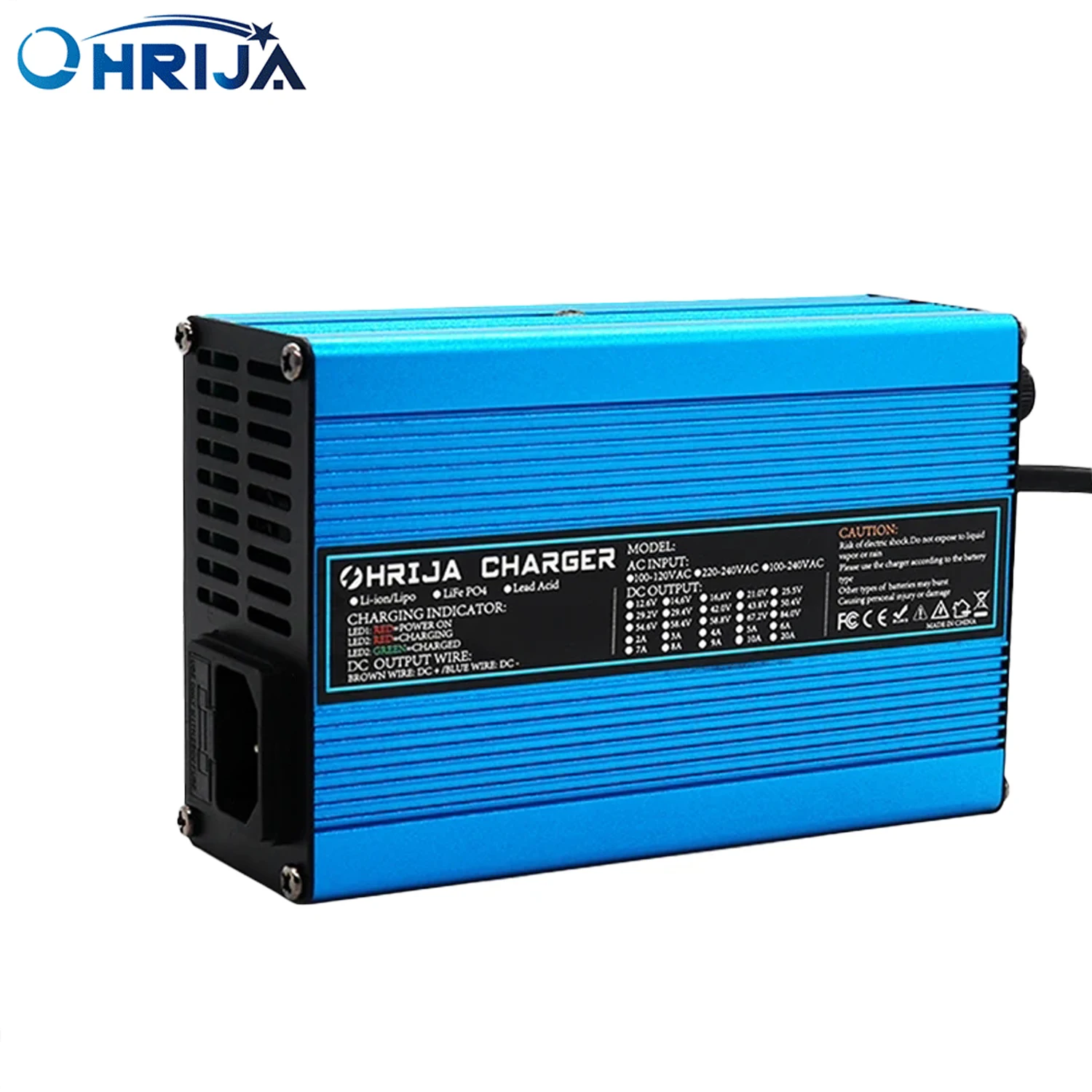 

63V 4A Charger Smart Aluminum Case Is Suitable For 15S 55.5V Outdoor Lithium Ion Battery Car Balance Car Safe And Stable