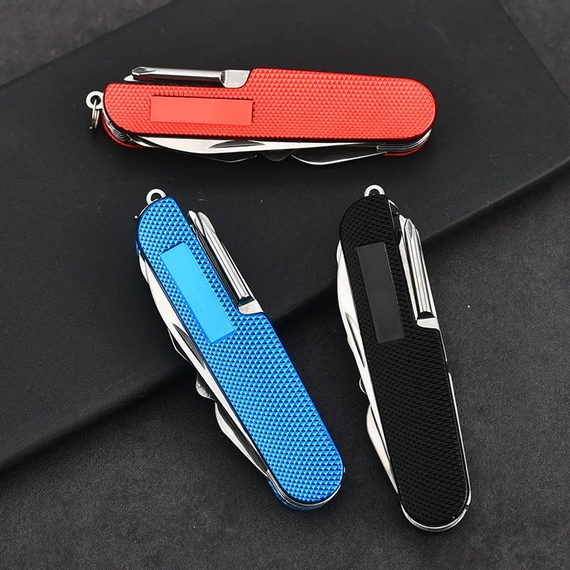 Swiss Knife 11 Multifunctional Folding Army Knife Portable Stainless Steel Pocket Knife Outdoor Camping Emergency EDC Tools