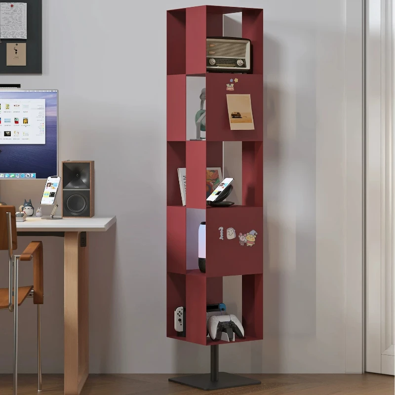Metal Storage Unit Bookcases Magazine Display Stand Ground 5-layer Bookshelf Cube Portable Mueble Organizador Furnitures