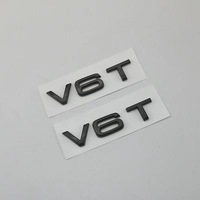 3d ABS Chrome Black V6T Logo Number Letters Car Fender V6 T Emblem Badge Decal For A6 C7 A4 4 S4 V6T Sticker Accessories