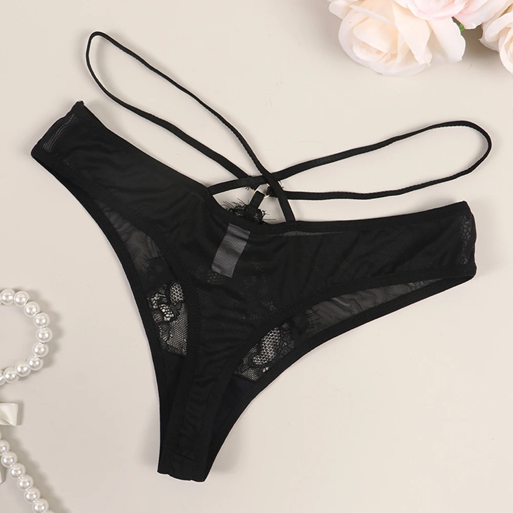 Sexy atmungsaktiver Tanga aus Mesh-Spitze für Damen, bequeme Unterwäsche mit Kreisverzierung