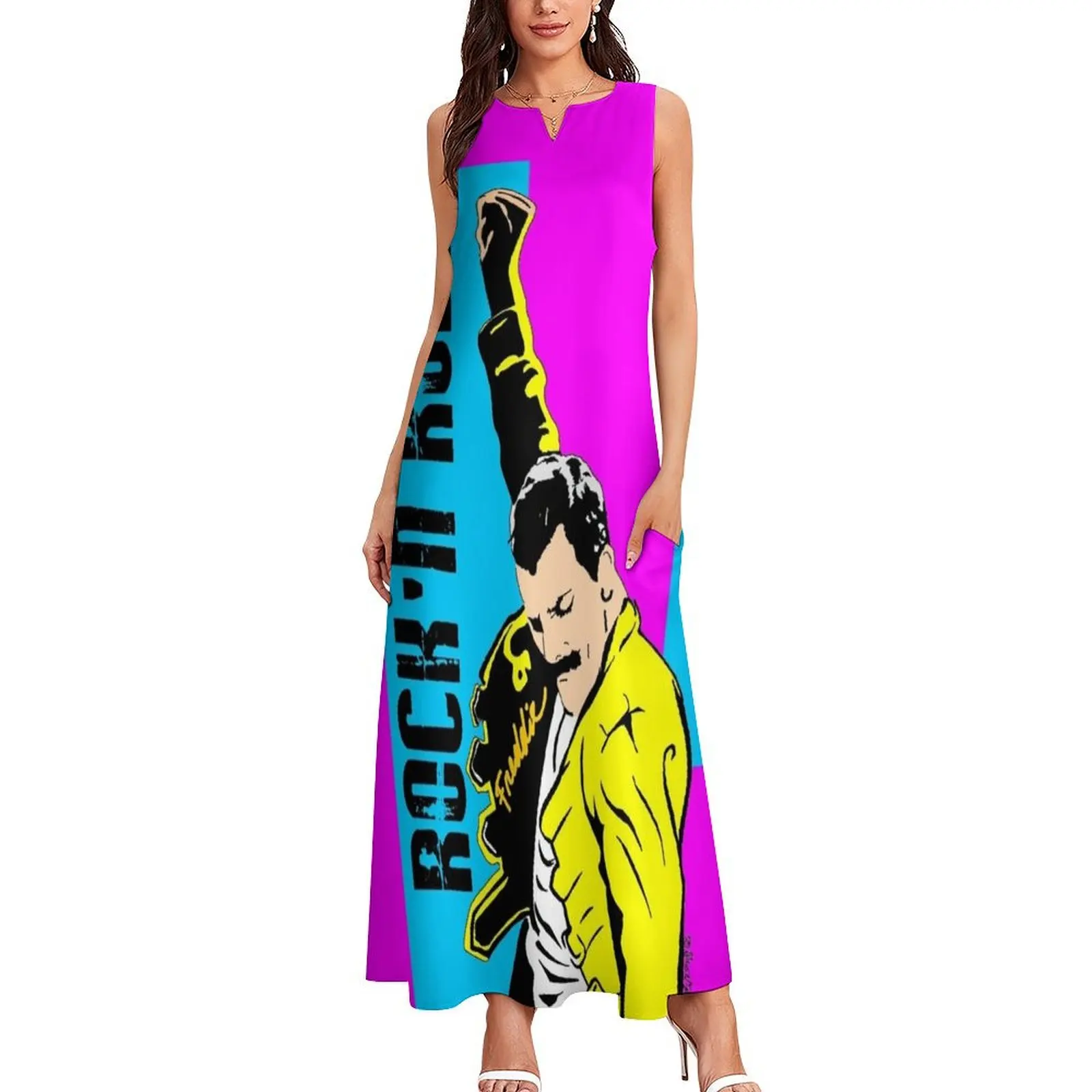 ROCK'N ROLL Long Dress Summer dresses for women ceremony dresses clothes for women Dress