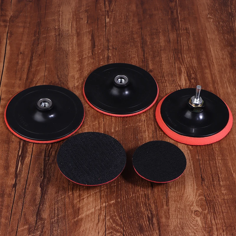 3/4/5 بوصة رغوة البلاستيك دعم الوسادة الرملي القرص الداعم الموضوع تلميع الرملي الداعم لوحة زاوية طاحونة ساندر