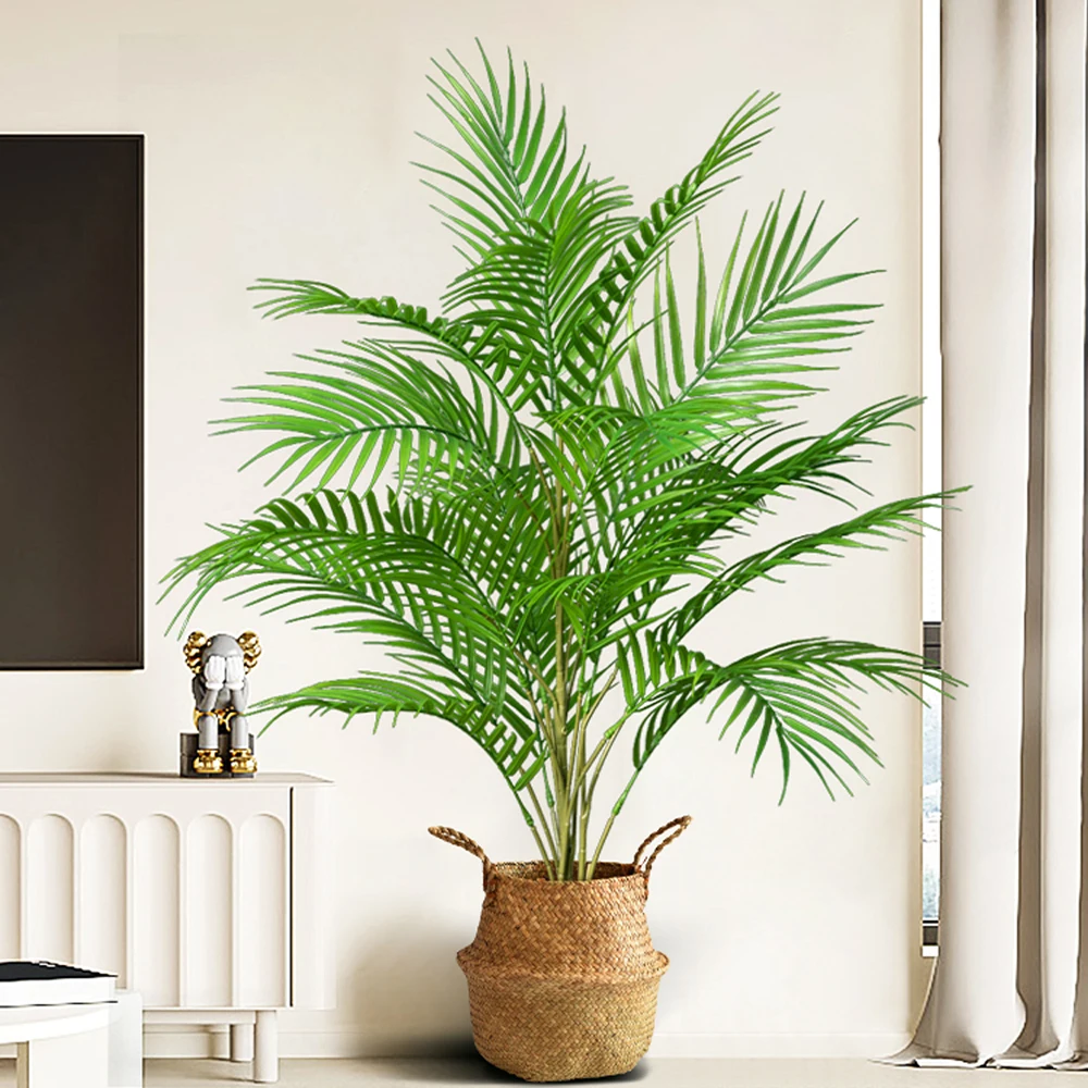 50-88cm Tropical Artificial Plants Large Fake Palm Tree Plastic Green Plant Leaves Tree Branch for Garden Home Office Decor