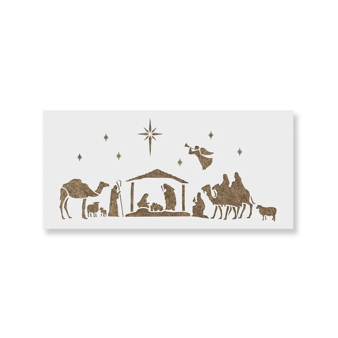 Reusable Plastic Nativity of Jesus Stencil Christmas Holiday Drawing Template Mold