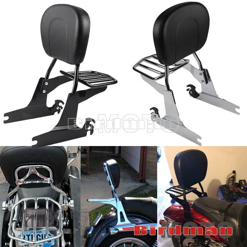 

Motorcycle Detachables Sissy Bar Passenger Backrest Luggege Rack Support For Harley Dyna Low Rider Street Bob Switchback 02-19