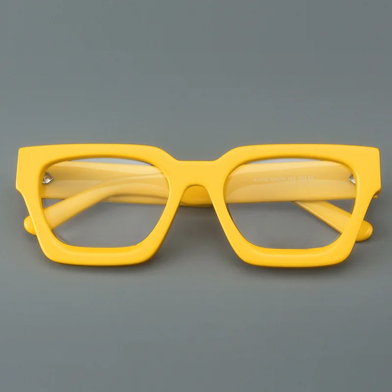 

Higher Quality Handmade Acetate Vintage Oversized Square Anti Blue Light Glasses Frames Women Red Thick Retro Spectacle Frames