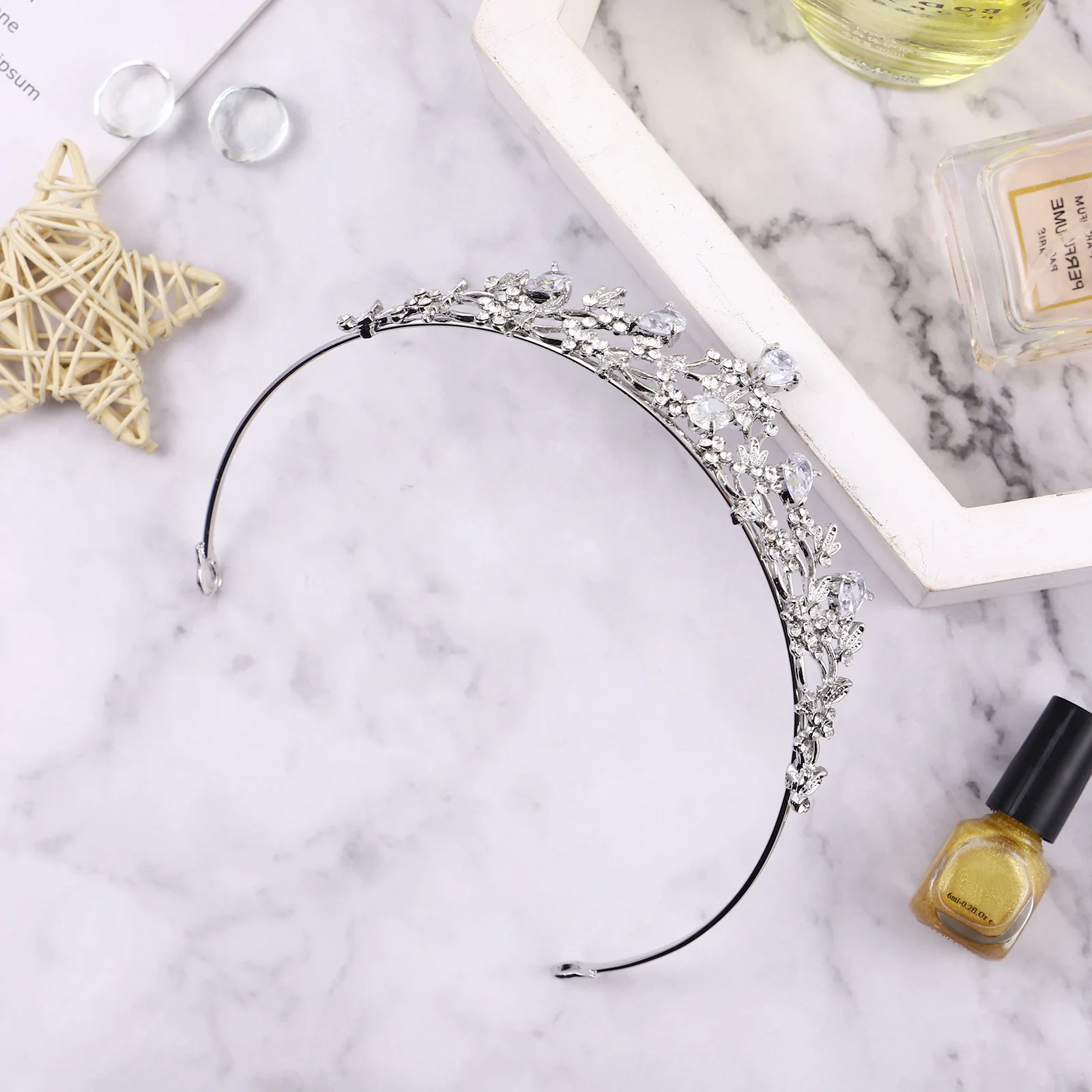 

Цирконовая Корона, свадебный головной убор для волос, вечерние головной убор, украшения для волос с кристаллами, элегантная свадебная корона для невесты, подружки невесты, выпускного вечера