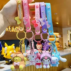 Sanrio Sleutelhanger Kawaii Hello Kitty Anime Cartoon Melodie Kuromi Cinnamoroll Speelgoed Schattige Hanger Poppen Auto Sleutelhanger Ring Meisje & Kind Geschenken