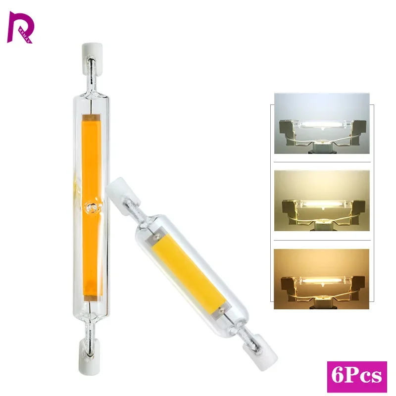 

6Pcs/Lot High Power LED R7s COB Glass Tube AC110V 220V 5W 10W 20W Light Bulb 118mm J118 78mm J78 Home Replace Halogen Lamp