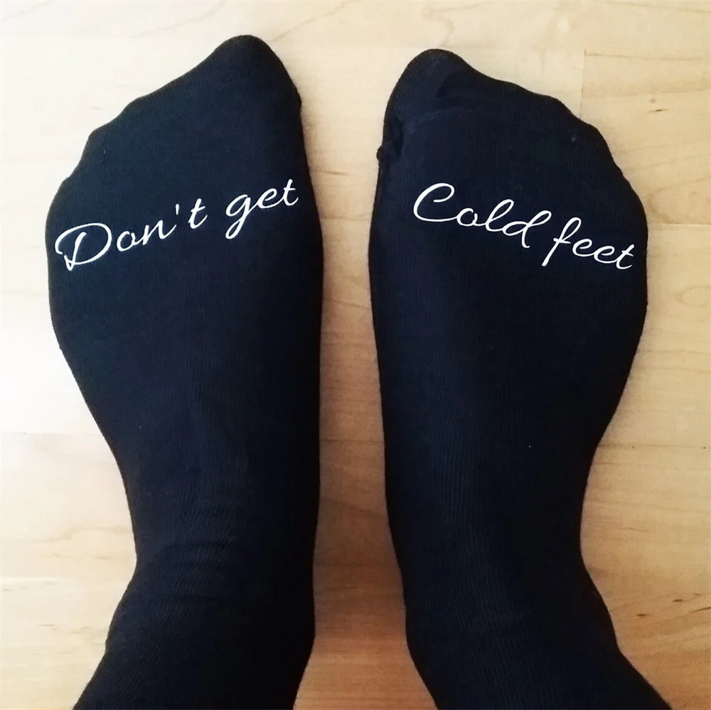 Sale Cold Feet Socks, Don't Get Cold Feet, Grooms socks Custom Socks. Wedding sock