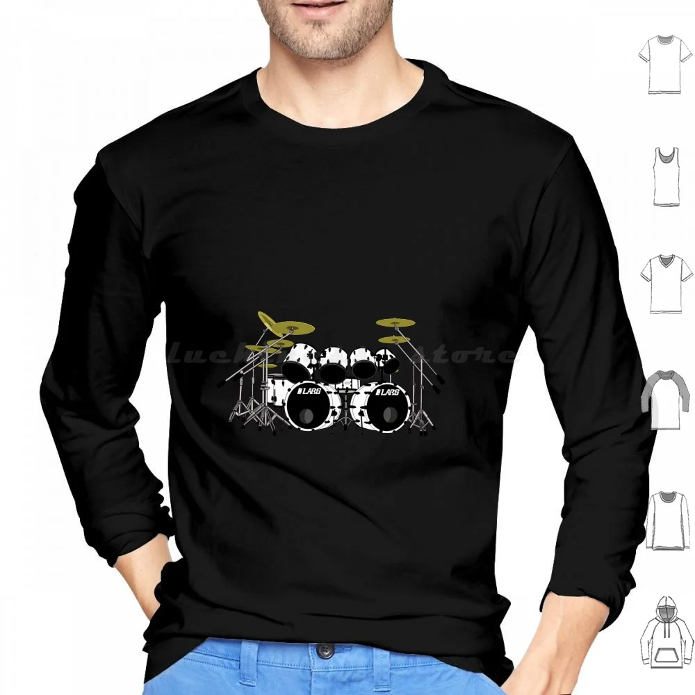 Drum Kit Hoodies Long Sleeve Drums Cymbals Drumkit Heavy Metal Thrash Double Kick Death Metal Tama Japan Zildjian And