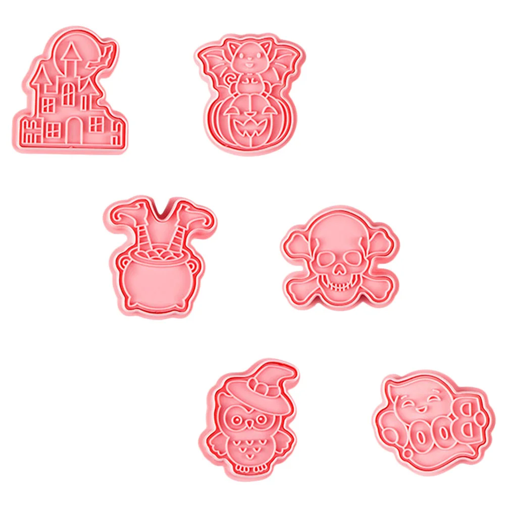 6 Pcs Frosting Halloween Cookie Cutters Latest Baking Shape Molds for Fondant Icing Pp Theme