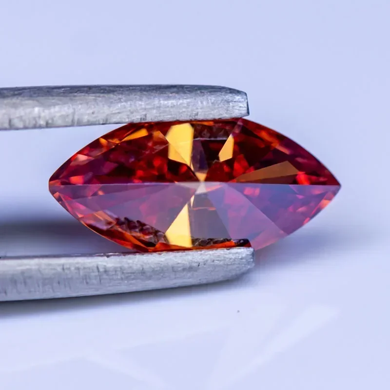 Moissanite Watermelon Red Color Marquise Shape VVS1 with GRA Certificate Beads for DIY Charms Jewelry Making Necklace Materials
