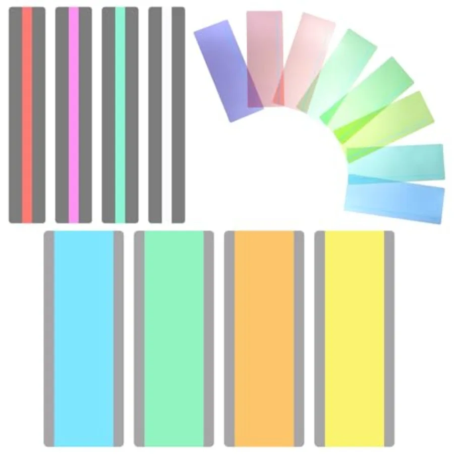 

16 Pcs Guided Reading Bookmarks Dyslexia Reading Tools Line Reader Tool with 3 Styles Highlight Colored Overlay Tools with 3 Si
