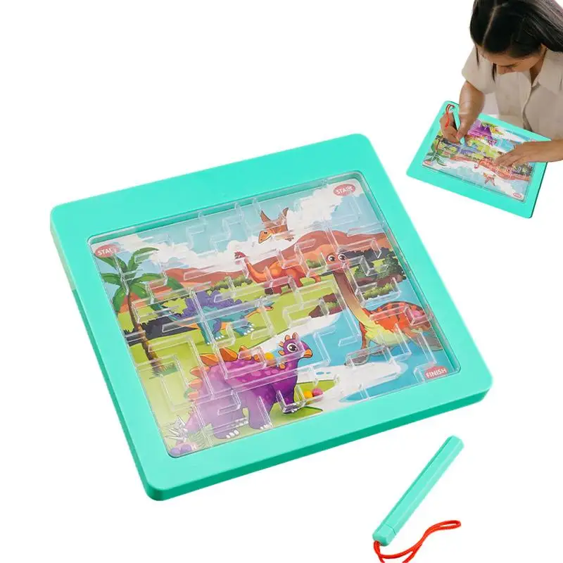 Educational Magnet Bead Puzzle Funny Labyrinth Board Balance Ball Maze Board Puzzle Toy Educational Maze Ball Toys For Kids