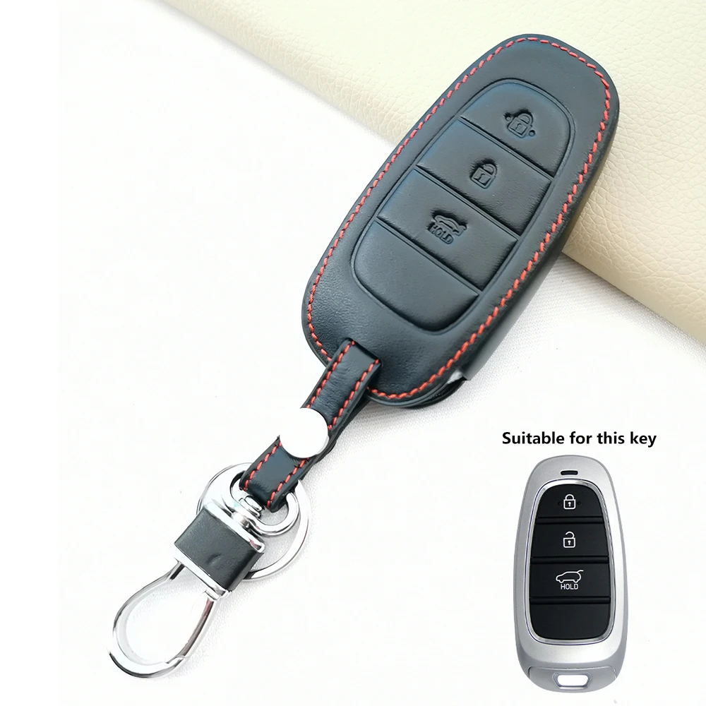 3 4 5 6 7 8 Buttons Leather Remote Key Fob Case Cover for Hyundai Sonata Nexo DN8 Santa Fe TM Tucson NX4 Staria Loniq 2020-2021