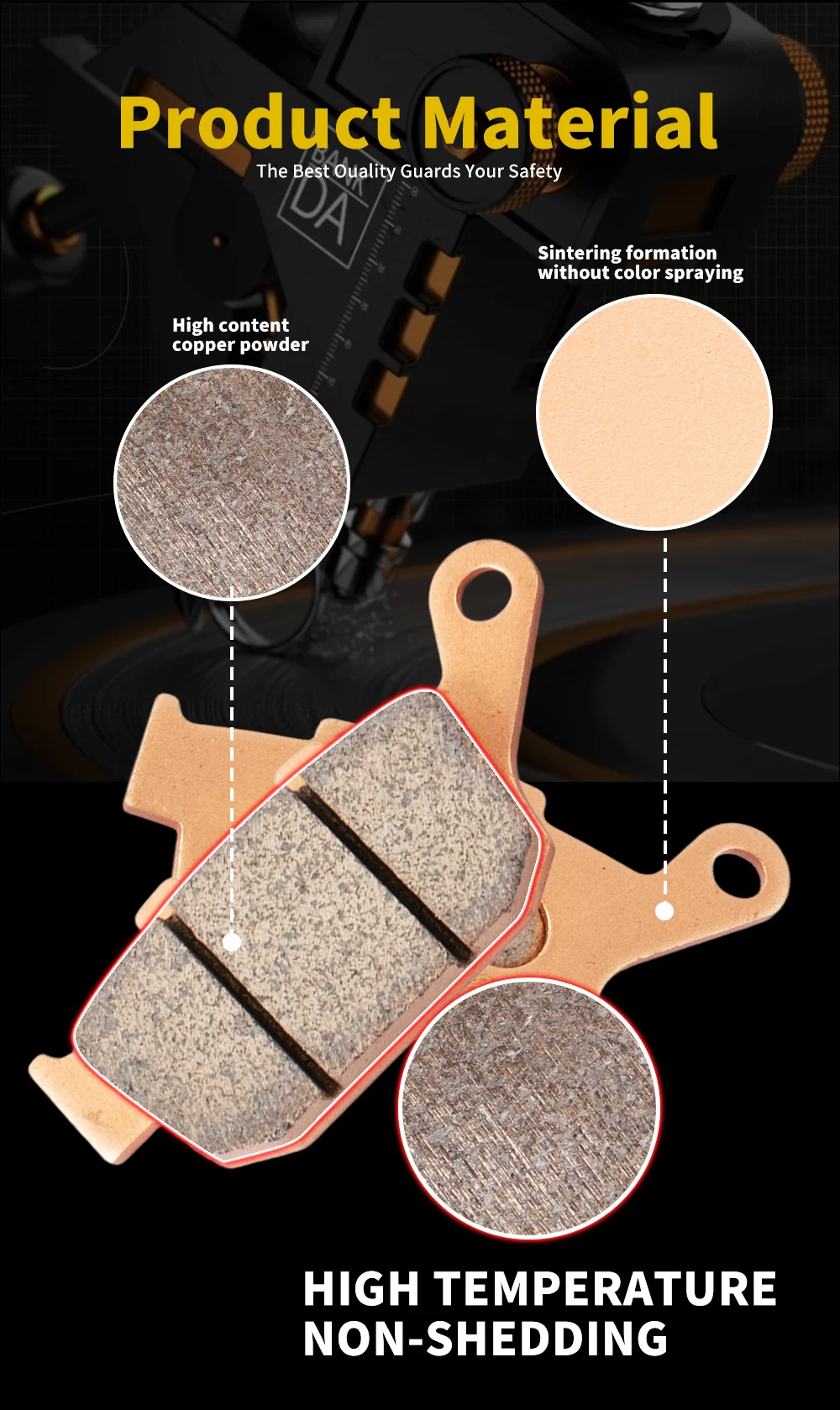 JSRAOIMG Motorradzubehör – Sintermetall-Bremsbeläge (vorne & hinten) für Benda BD700-2 LFC700 LFC 700 – Detail 6