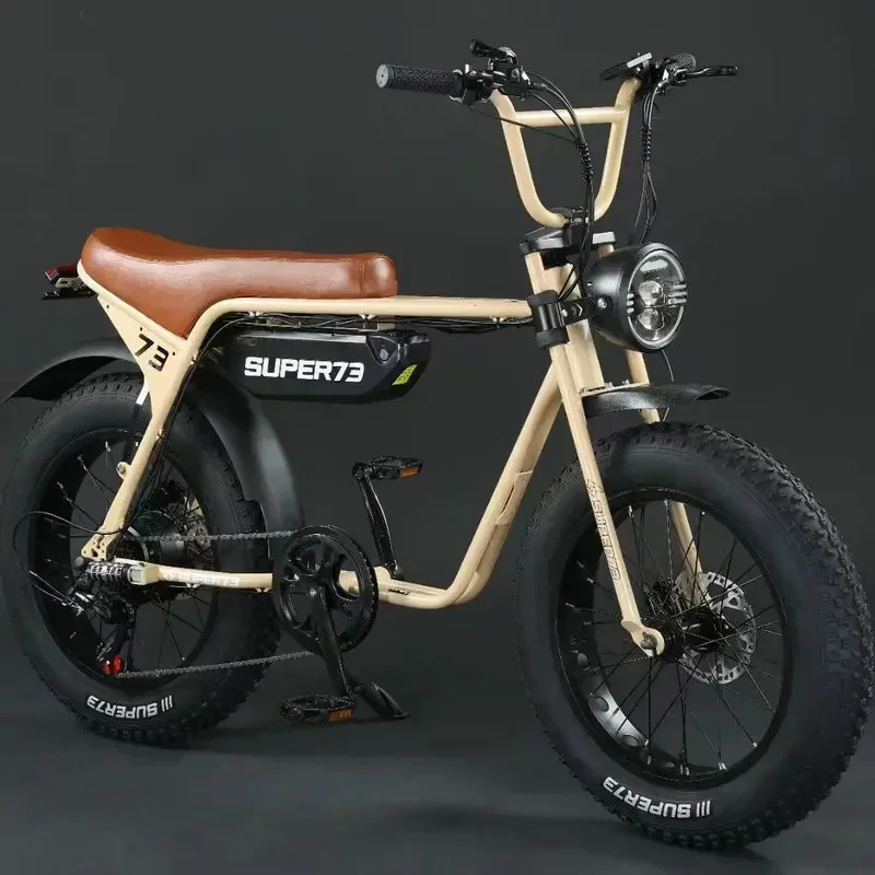 Super73 ZX Electric Motorcycle 500W Motor 48V 52AH Retro Bike 20*4.0 Fat Tire Snow E-Bike Adult Off-Road Mountain Electric Bike