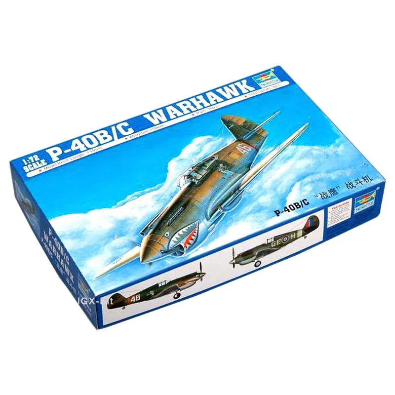 Trumpeter 01632 1/72  US P40 P-40B/C Warhawk Fighgter Aircraft Military Plane Plastic Assembly Model Toy Child Gift Building Kit