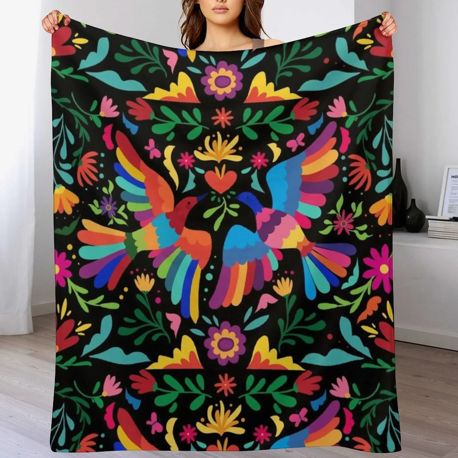 

Best Art Mexican Embroidery Floral |Carnaval Seamless DecorativePatter Mexico Throw Blanket Plush Soft Plaid for winter Blankets