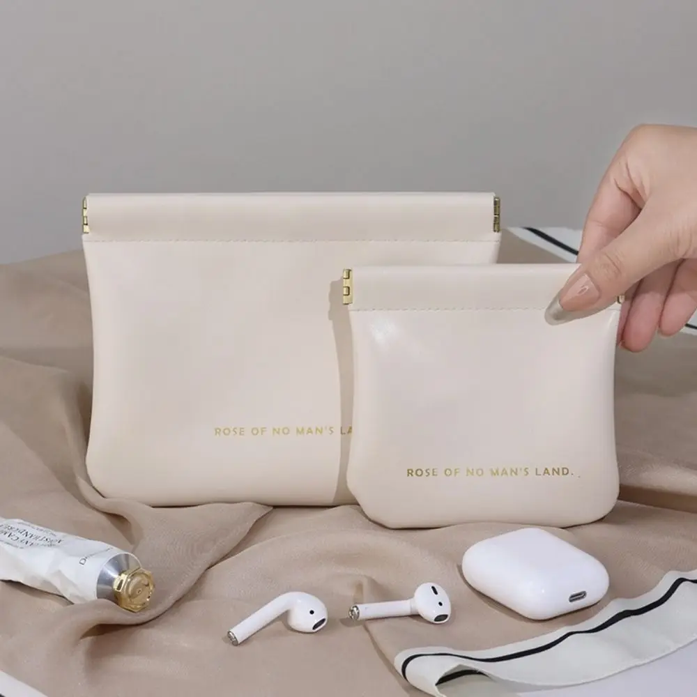 Fashion Simple Lipstick Makeup Bag Portable PU Cosmetic Organizer Pouch Travel Mini Jewelry Handbag Women Girls