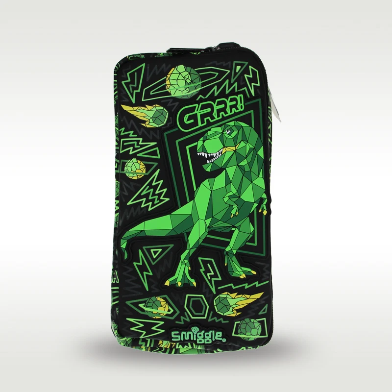 Australia Smiggle original hot-selling pencil case boy green domineering dinosaur large-capacity pencil case tote bag