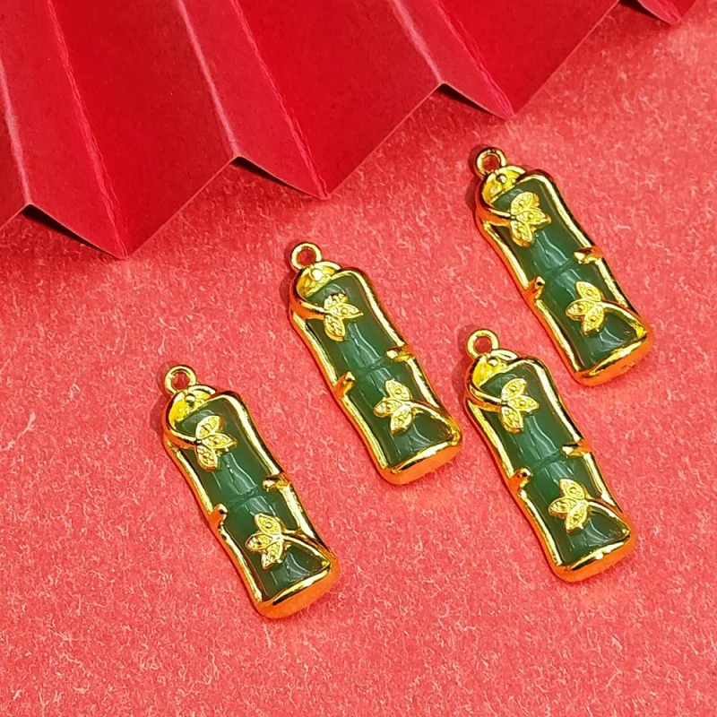 20pc set Alloy Flower Bamboo Pendant Chinese Lucky PendantDIYBracelet Bracelet Tassel Material