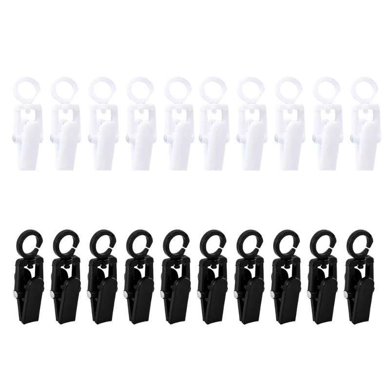 10 Pcs Laundry Hooks Clip Plastic Rotatable Hanging Towel Clips Strong Clips for Wardrobe Boot Hat Curtain Socks Sheets