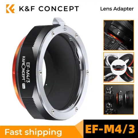 K&F Concept EF-M4/3 Lens Adapter for Canon EOS EF EFS Lens to M4/3 Micro Four Thirds G1/G2/GF1 MFT Panasonic Camera Mount