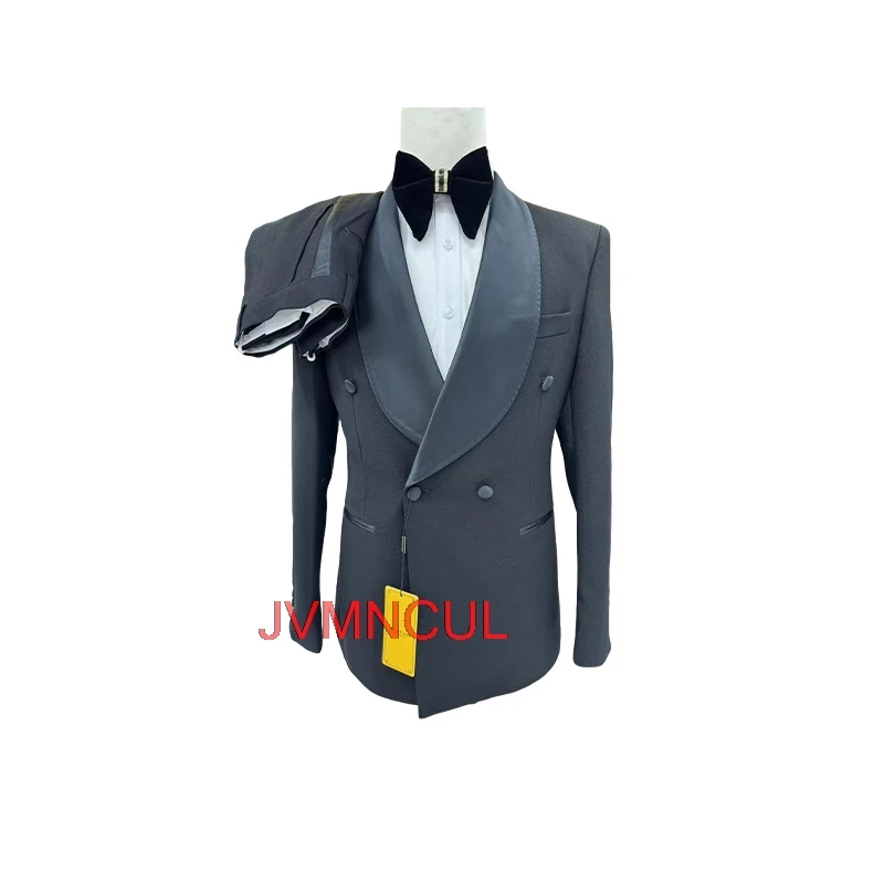 2026 Men's Stylish 2 Piece Suit Slim Fit Wedding Groom Business Formal Party Host Blazer Pants Set Elegant Gentleman Outfit