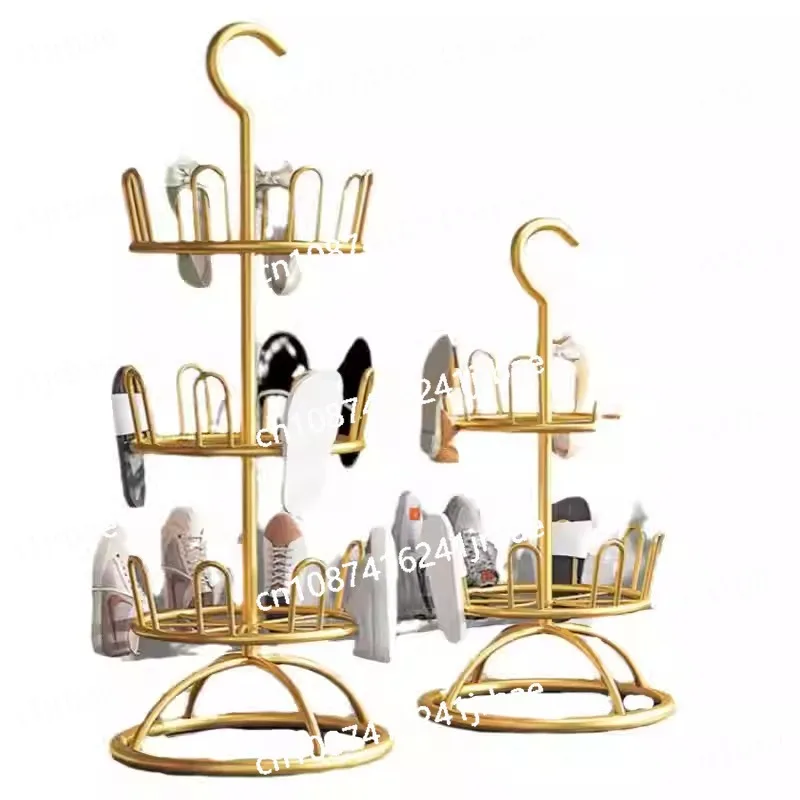 Outdoor balcony sandal rack drying shoe rack floor rotating slippers hanging shoe rack drying shoe artifact