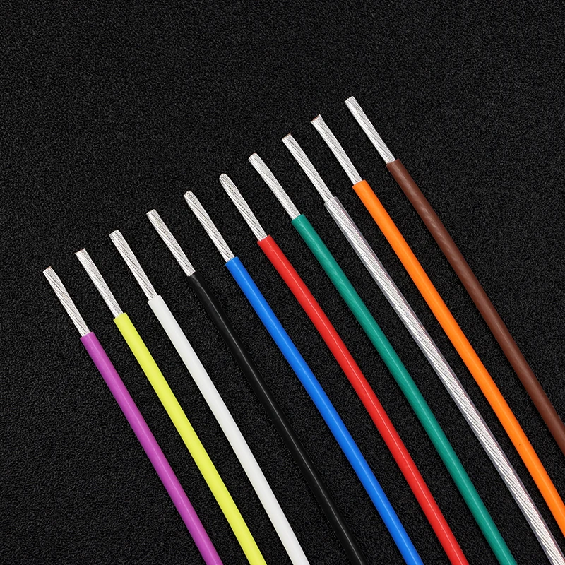 1Meter FEP Silver Plated Wires 30 28 26 24 22 20 18 17 15 14 13 10AWG HiFi Audio Headphone High Purity OFC Electric Copper Cable