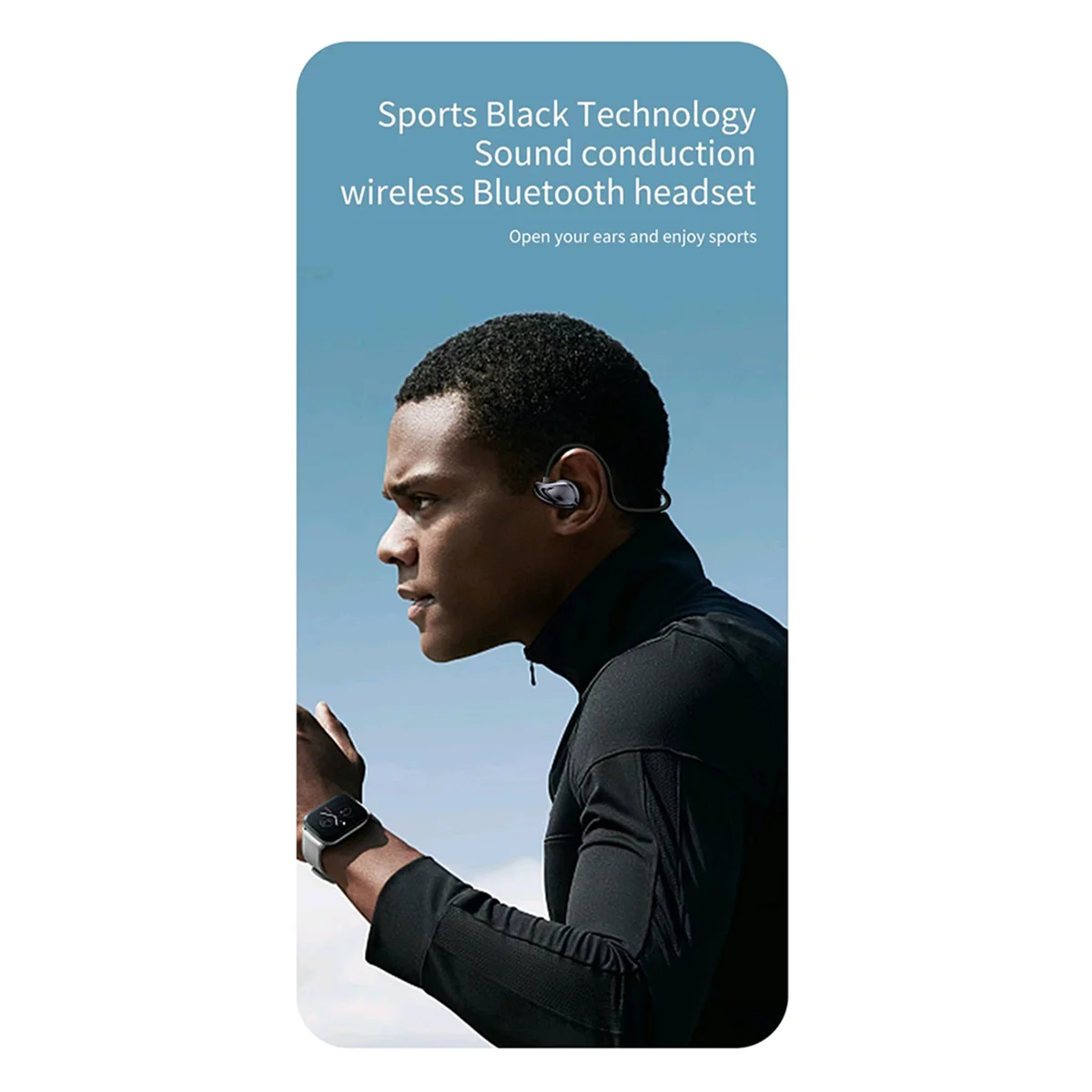 TWS Wireless Bluetooth 5.3 Headphone with Mic Air Conduction Sports Hanging Ear Outdoor Noise Canceling