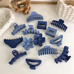 New Fashion Blue Korean Hair Clip Large Size Hair Claw Clip Frosted Crab Hair Clips Hairpins Barrette for Women Hair Accessories