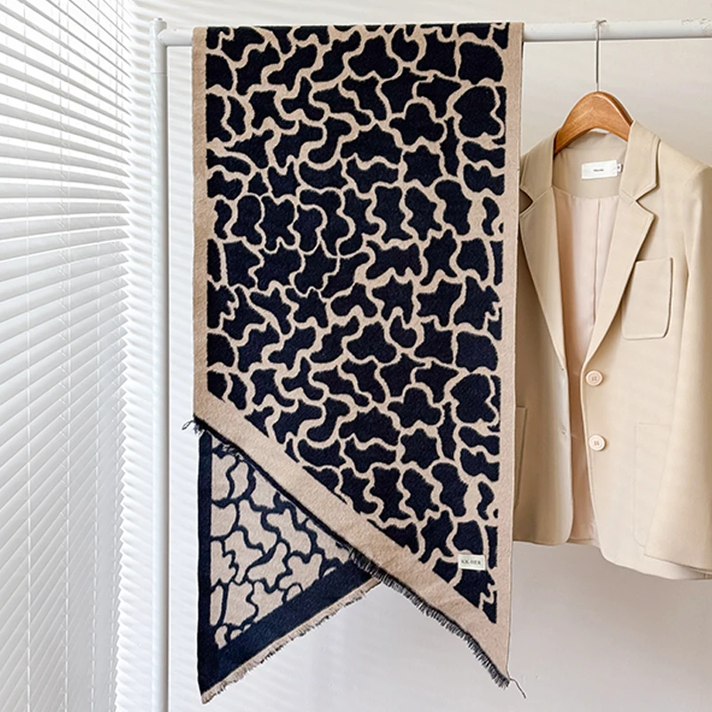 2025, neuer Design-Winterschal aus Kaschmir für Damen – eleganter, warmer Pashmina-Schal mit Leopardenmuster, Poncho und Bufanda – Detail 10