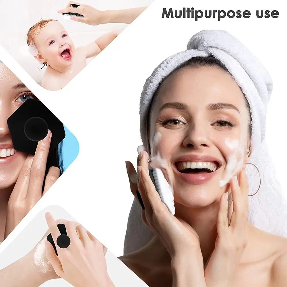 5color Facial Cleansing Brush Scrub Exfoliating Men Beard Brush Exfoliating Silicone Miniature Massage Skin Care Beauty Tool