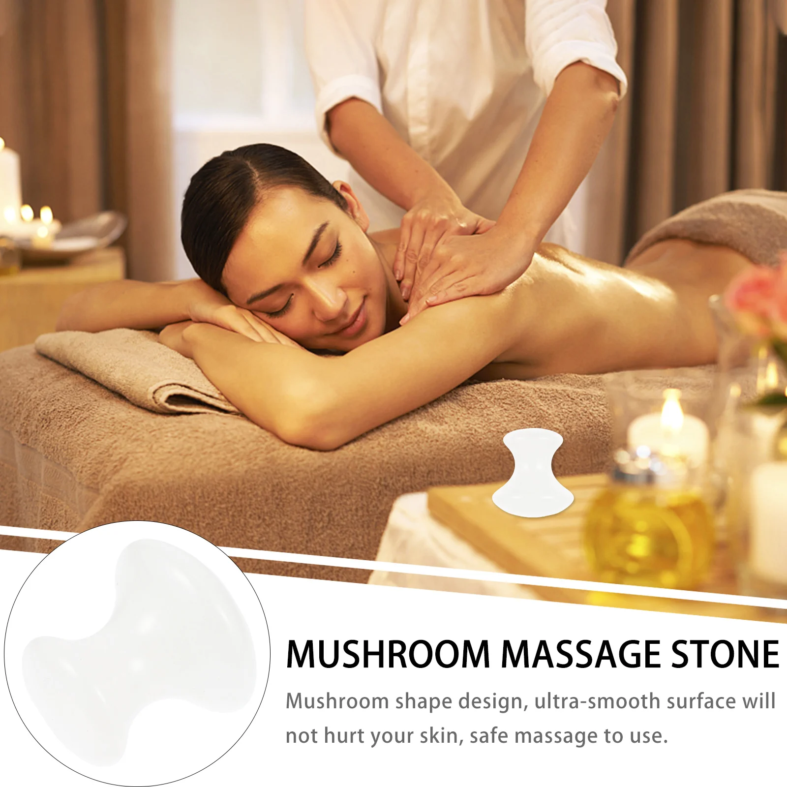 

Handmade Natural Quartz Mushroom Gua Sha Scraping Board Static Free Massage Tool for Spa Relaxation