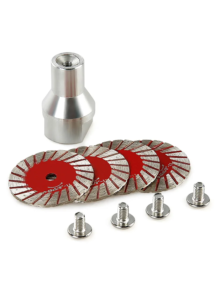 LOZLIN M14 5/8-11 Gewinde Diamant-Sägeblatt-Set Abnehmbarer Schaft Gravur- und Schleifscheibe zum Schneiden von Marmor, Fliesen, Keramik und Steinplatten – Detail 4