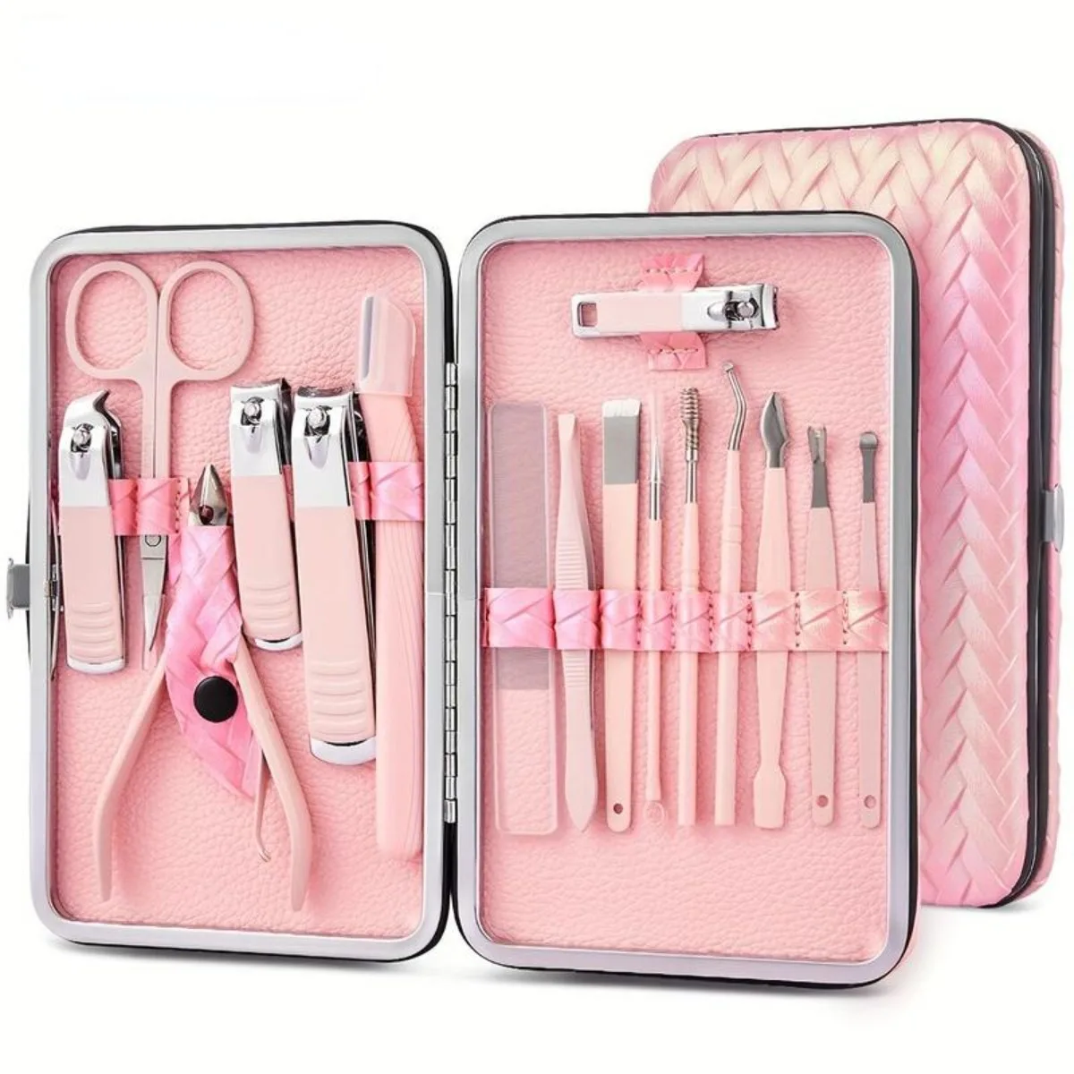 16pcs Manicure Set With Storage Case, Portable Multi-functional Nail Clipper Kit Pedicure Care Tool, Nail Kit For Women & Men