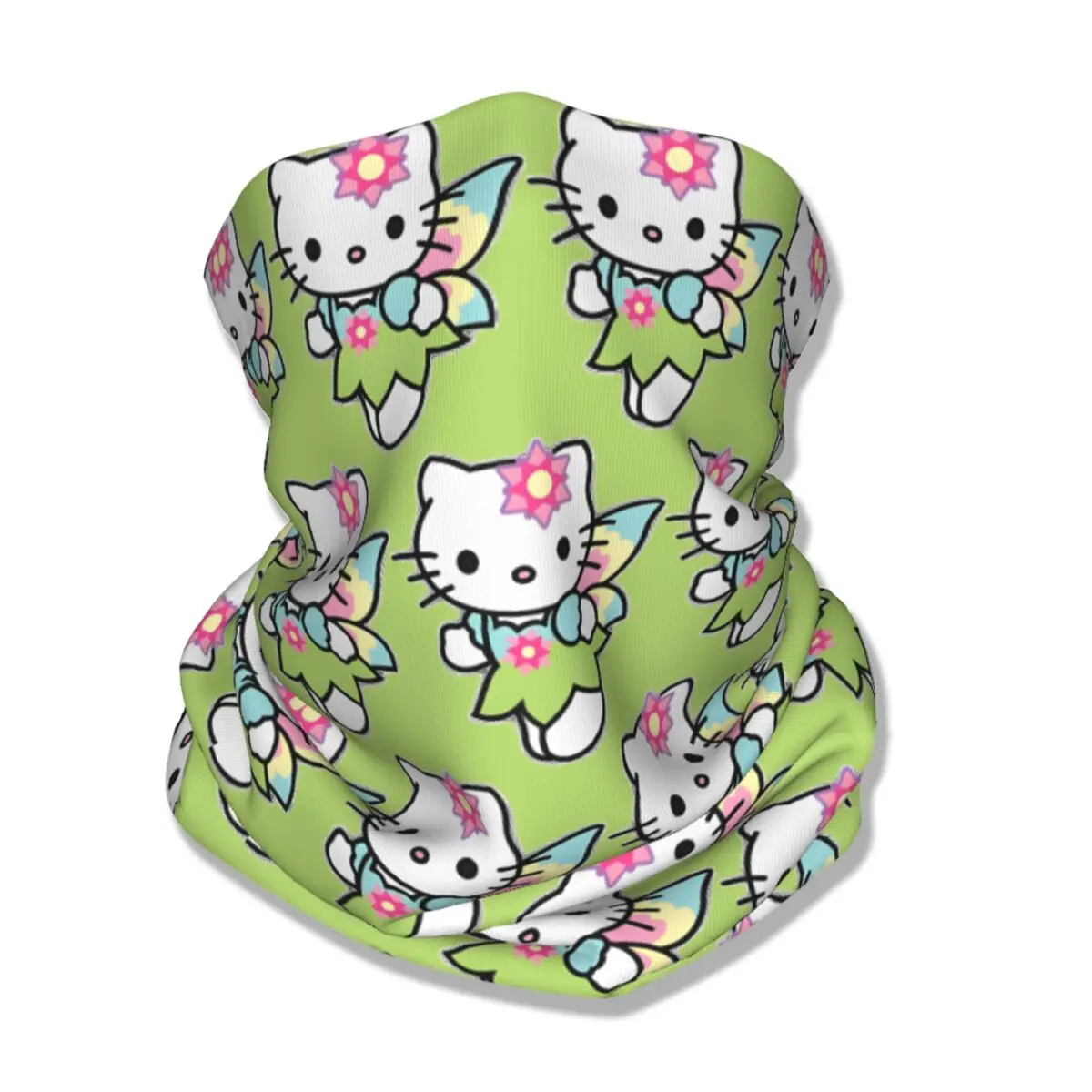 Hello Kitty skrzydła motyla chustka y2k fajna maska rowerowa Outdoor Sports ochrona przed słońcem kominiarka drukowane miękkie maski rowerowe