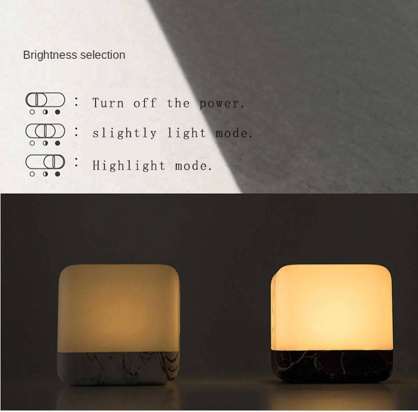 Simple Design Led Night Light Flip timer Table Desk Led Lamp Bedside Cube Sleep Night Light