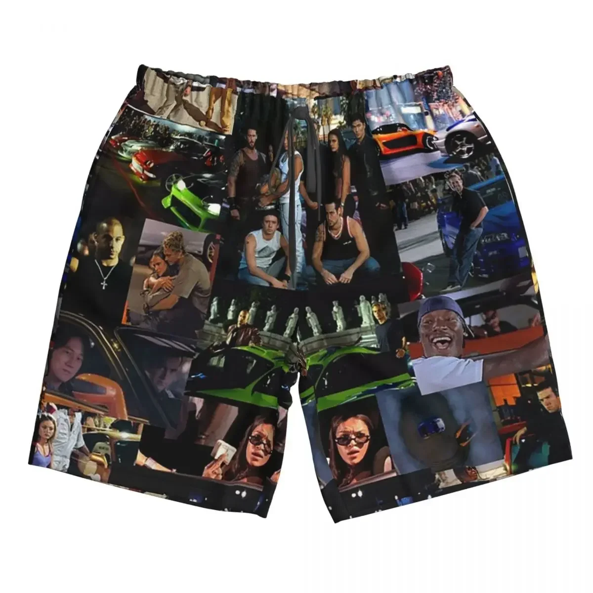 Fast And Furious Collage Trunks Beach Board Shorts Casual Quick Dry Swimming Summer Men Pants