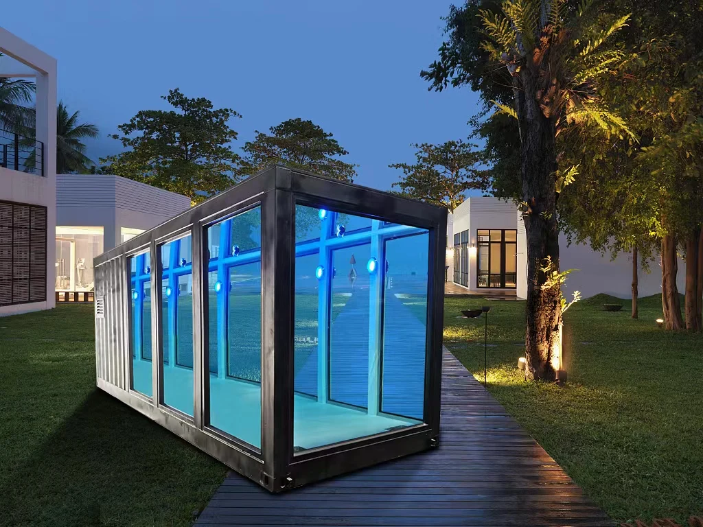 Контейнерный бассейн, большой семейный бассейн длиной 20 футов/40 футов, прочный, устойчивый к коррозии стальной каркас, простой в установке надземный бассейн