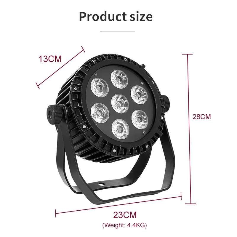 Lumière de Scène LED 6 en 1 RGBW/7x18W RGBWA + UV, Éclairage d'Extérieur Étanche, Contrôle DMX, Équipement DJ Chang, 4 Pièces