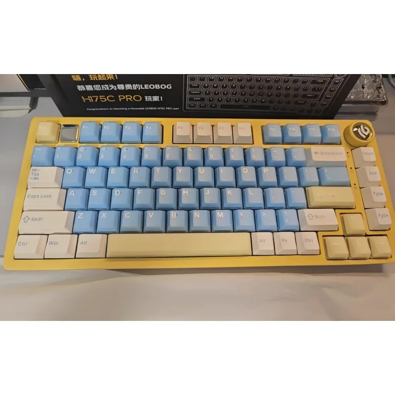 

Semi-transparent Keycap White Peach Theme Keycap PBT＆PC Dichroism Cherry Profile Profile Gaming KeyCap for Mechanical Keyboard
