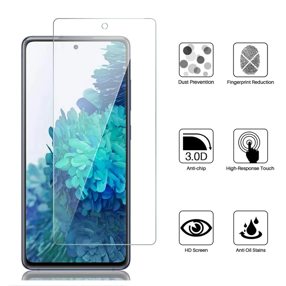 For Samsung Galaxy A54 A34 A24 A14 A73 S21FE 5G A55 A35 A25 A15 S20FE 5G,HD Tempered Glass 2/4Pcs 9H Screen Protector